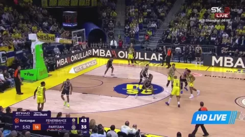 Poster siaran Fenerbahçe Tarfin VS Partizan Mozzart Bet Beograd
