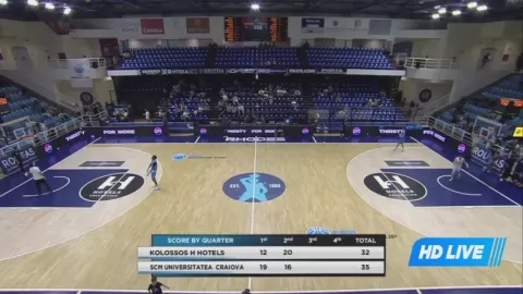 Poster siaran Kolossos Rhodes H Hotels Collection B.C. VS SCM Craiova